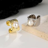 Messing fingerring, med Shell Pearl, mode smykker & for kvinde, flere farver til valg, nikkel, bly & cadmium fri, 12x10mm, Solgt af PC