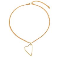 Zinc Alloy Jewelry Necklace with 8CM extender chain Heart gold color plated fashion jewelry & for woman nickel lead & cadmium free Length Approx 40 cm Sold By PC