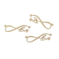 Gold-filled connettore, Lettera alfabeto, 14K pieno d'oro, DIY & cavo, 21.40x7.40x0.30mm, Foro:Appross. 0.8mm, Venduto da PC