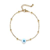 Bracelet Evil Eye bijoux, Acier inoxydable 304, avec chalumeau, avec 3cm chaînes de rallonge, bijoux de mode & motif de mauvais œil & pour femme, plus de couleurs à choisir, Longueur 16 cm, Vendu par PC