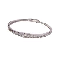 Lo zinco in lega Bangle Jewelry, lega in zinco, Cuore, placcato, gioielli di moda & per la donna & con strass, nessuno, assenza di nichel,piombo&cadmio, 60x50mm, Venduto da PC