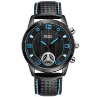 Reloj de Pulsera para Hombre, Cristal orgánico, con Cuero, Resistente al agua de la vida & Joyería & multifuncional & movimiento japonés, más colores para la opción, 42x13mm, longitud aproximado 170-220 mm, Vendido por UD