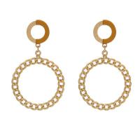 Zinc Alloy Oorbellen, Donut, gold plated, voor vrouw & hol, meer kleuren voor de keuze, nikkel, lood en cadmium vrij, 38x65mm, Verkocht door pair