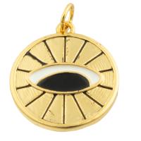 Brass Jewelry Pendants Round gold color plated fashion jewelry & DIY & enamel mixed colors nickel lead & cadmium free Sold By PC