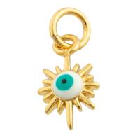 Evil Eye Pendants Brass gold color plated fashion jewelry & DIY & enamel mixed colors nickel lead & cadmium free Sold By PC