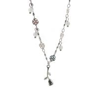 Titantium acciaio collana, with resina, with 2inch extender chain, Rose, per la donna & cavo, colore originale, Lunghezza Appross. 15.7 pollice, Venduto da PC