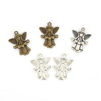 Zinc Alloy Pendler, Angel, forgyldt, Vintage & du kan DIY, flere farver til valg, nikkel, bly & cadmium fri, 22x17mm, Ca. 100pc'er/Bag, Solgt af Bag