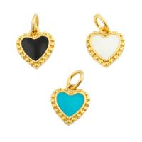 Brass Heart Pendants gold color plated fashion jewelry & DIY & enamel nickel lead & cadmium free Sold By PC