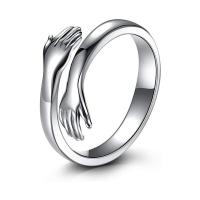 Zinklegierung Manschette Fingerring, Hand, Platinfarbe platiniert, unisex & einstellbar, verkauft von PC