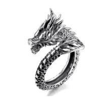 liga de zinco Cuff Ring Finger, Dragão, banhado, Vintage & ajustável & para o homem, vendido por PC