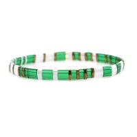 TILA+Abalorios Pulsera, Estilo bohemio & para mujer, verde, longitud aproximado 6.5 Inch, Vendido por UD