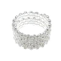 Lo zinco in lega Bangle Jewelry, lega in zinco, placcato color argento, gioielli di moda & stili diversi per la scelta & per la donna & con strass, argento, Venduto da PC