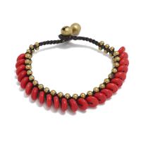 Trendy Wax cord armbanden, met turkoois & Messing, Paard, handgemaakt, mode sieraden & voor vrouw, meer kleuren voor de keuze, Lengte 18.5 cm, Verkocht door PC