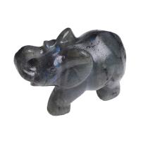 Labradorit Dekoration, Elephant, Carved, blandede farver, Solgt af PC