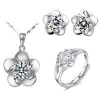 Mässing Smycken Set, med Moissanite (på), mode smycken & olika stilar för val & för kvinna, nickel, bly och kadmium gratis, 45mm,3mm,6mm, Längd Ca 17.72 inch, Säljs av PC