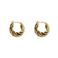 Messing Huggie Hoop Earring, Donut, gold plated, Vintage & voor vrouw, nikkel, lood en cadmium vrij, 25mm, Verkocht door pair