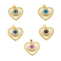 Rhinestone Brass Pendants with Resin Heart gold color plated fashion jewelry & DIY & with rhinestone nickel lead & cadmium free Sold By PC