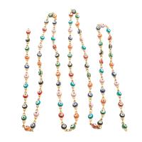 Evil Eye Jewelry Necklace Brass Flat Round DIY & enamel multi-colored nickel lead & cadmium free Sold By m