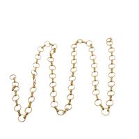 Brass Ovalni Chain, Mesing, Uštipak, možete DIY, izvorna boja, nikal, olovo i kadmij besplatno, 8x1mm, Prodano By m