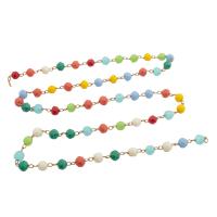 Brass Beading Chains with Glass DIY & faceted multi-colored nickel lead & cadmium free Sold By m