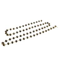 Mässing Dekorativa Chain, med Glas, DIY & fasetterad, svart, nickel, bly och kadmium gratis, 6x6mm, Säljs av m