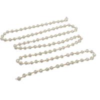 Mässing Dekorativa Chain, med Glas, DIY & fasetterad, klar, nickel, bly och kadmium gratis, 4x4mm, Säljs av m