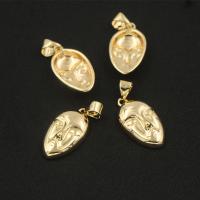 Brass Jewelry Pendants Face real gold plated DIY nickel lead & cadmium free Sold By PC