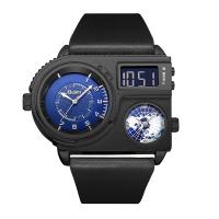 Heren polshorloge, Glas, met Leer, Leven waterbestendig & mode sieraden & multifunctioneel & Japans uurwerk & voor de mens, meer kleuren voor de keuze, 57x42mm,16mm,34mm, Lengte Ca 245 mm, Verkocht door PC