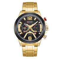 Reloj de Pulsera para Hombre, Vidrio, con acero inoxidable 316, Resistente al agua de la vida & Joyería & multifuncional & movimiento japonés, más colores para la opción, 48x14mm, longitud aproximado 260 mm, Vendido por UD