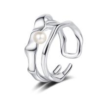 Anillo de dedo de latón, metal, con Shell Pearl, Joyería & para mujer, más colores para la opción, libre de níquel, plomo & cadmio, 9mm,4mm, Vendido por UD