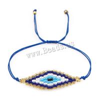 Pulseras de Moda, Seedbead, con Cordón de nudo, ojo de malvado, estilo popular & ajustable & para mujer, más colores para la opción, libre de níquel, plomo & cadmio, 50x15mm, longitud aproximado 28 cm, Vendido por UD