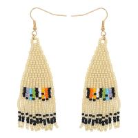 Fashion Fringe Oorbellen, Seedbead, met Zinc Alloy, gold plated, Bohemien stijl & voor vrouw, nikkel, lood en cadmium vrij, 27x88mm, Verkocht door pair