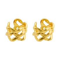 Trendy ear cuffs, Messing, gold plated, mode sieraden & hol, nikkel, lood en cadmium vrij, 11x11x1mm, Verkocht door pair