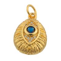 Evil Eye Hangers, Messing, gold plated, mode sieraden & DIY & met strass, gemengde kleuren, nikkel, lood en cadmium vrij, 17x11x5mm, Verkocht door PC