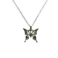 Zinc Alloy smykker halskæde, Butterfly, forgyldt, mode smykker & Unisex, hvid, nikkel, bly & cadmium fri, 25x27mm, Længde 60 cm, Solgt af PC