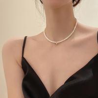 Iarann ​​Necklaces, le Pearl Plaisteacha, dath an óir plated, jewelry faisin, órga, Fad Thart 31-40 cm, Díolta De réir PC