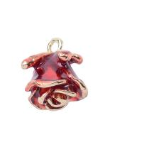 Zinc Alloy Pendant Rose KC gold color plated DIY & enamel 9-28mm Sold By PC