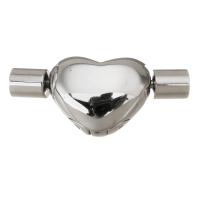 Stainless Steel Jewelry Clasp 304 Stainless Steel Heart polished fashion jewelry & DIY original color Sold By PC