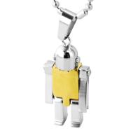 Pendentifs en titane, Acier titane, Robot, poli, DIY & unisexe, plus de couleurs à choisir, protéger l'environnement, sans nickel, plomb et cadmium, 18x36mm, Vendu par PC