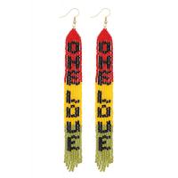 Seedbead Tassel Earring, met Zinc Alloy, gold plated, Bohemien stijl & voor vrouw, 15x145mm, Verkocht door pair