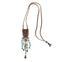 Cadena Suéter, Cuero de PU, con turquesa & aleación de zinc, Joyería & para mujer, longitud aproximado 96 cm, Vendido por UD