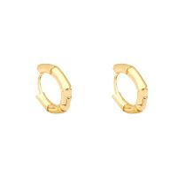 Messing Huggie Hoop Earring, hoge kwaliteit verguld en nooit vervagen, mode sieraden & voor vrouw, gouden, nikkel, lood en cadmium vrij, 15x13mm, Verkocht door pair