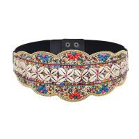 PU Decoratieve Belt, met Seedbead, elastische & voor vrouw, Lengte Ca 73 cm, Verkocht door PC