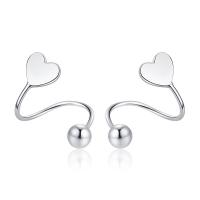 Brass Stud Earring Heart plated fashion jewelry & for woman nickel lead & cadmium free Sold By Pair