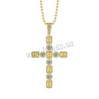 Maglia collana, ottone, with 1.97inch extender chain, gioielli di moda & Micro spianare cubic zirconia & per la donna, nessuno, assenza di nichel,piombo&cadmio, 75x41mm, Lunghezza Appross. 19.69 pollice, Venduto da PC