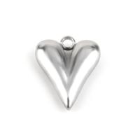 Stainless Steel Heart Pendants 304 Stainless Steel DIY original color Sold By Bag