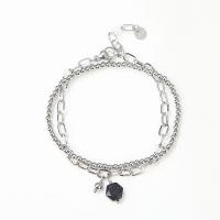 Edelstahl Schmuck Armband, 304 Edelstahl, mit Blauer Sandstein & Goldsand, unisex, keine, 3mm, Länge 20 cm, verkauft von PC