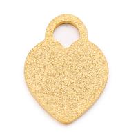 Roestvrijstaal Hart Hangers, 304 roestvrij staal, DIY & frosted, gouden, 20x15mm, Verkocht door PC