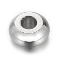 Stainless Steel Spacer Kralen, 304 roestvrij staal, Rond plat, DIY, oorspronkelijke kleur, 8x4mm, Verkocht door PC