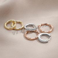 Mässing Huggie Öronring, Rund, plated, tre stycken & mode smycken & micro bana cubic zirconia, fler färger för val, nickel, bly och kadmium gratis, 12x12mm, 3Pairs/Ställ, Säljs av Ställ